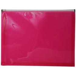 Letter Booklet Hot Pink Plastic Zip Closure Envelope (Set of 12)
