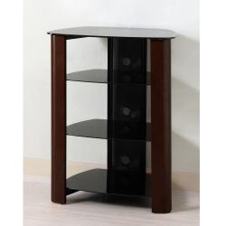 Audio Component 35-inch Tower with Espresso Wood Accents 