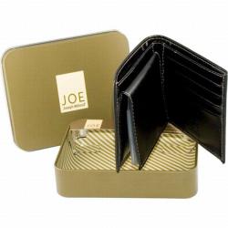 Joe by Joseph Abboud Men's Black Leather Passcase Bi-Fold Wallet