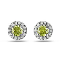 14k White Gold 3/5ct TDW Yellow and White Diamond Earrings (G-H, SI1-2)