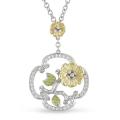 14k Two-Tone Gold 4/5ct Yellow and White Diamond Necklace (G-H,SI1-2)