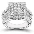 14k White Gold 2ct TDW Diamond Halo Engagement Ring (H-I, I2-I3)