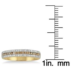 10k Gold 2/5ct TDW Champagne and White Diamond Ring (I-J, I1-I2)