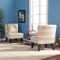 Bella Slipper Chairs with Pillows (Set of 2)