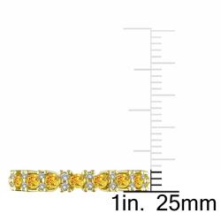 10k Yellow Gold Yellow Sapphire and 1/6ct TDW Diamond Ring (G-H, I2)