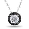 14k White Gold 7/8ct TDW Black and White Diamond Pendant (H-I, I1)