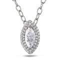 14k White Gold 1 1/4ct TDW Certified Diamond Necklace (E-F, VS2) (GIA)
