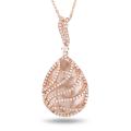 14k Pink Gold Rose Quartz and 3/5ct TDW Neckalce (G-H, SI2)