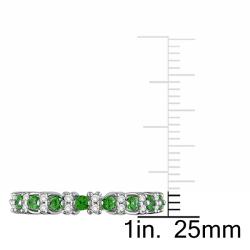 10k White Gold Tsavorite and 1/6ct TDW Diamond Ring (G-H, I2)