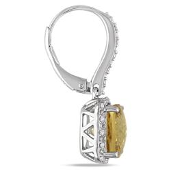 Sterling Silver Citrine and 1/5ct TDW Earrings (G-H, I3)