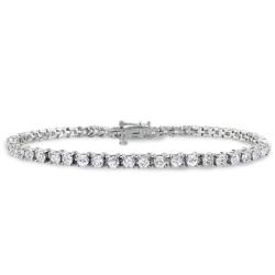 10k White Gold 4ct TDW Diamond Tennis Bracelet (G-H, I2-I3)