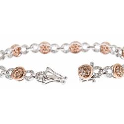 Dyach 14k Two-tone Gold Brown and White Diamond Bracelet