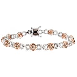 Dyach 14k Two-tone Gold Brown and White Diamond Bracelet