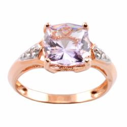 Michael Valitutti 14k Pink Gold Rose de France and Diamond Ring