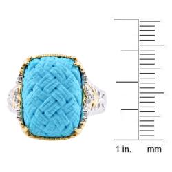Michael Valitutti 14k Gold Turquoise and 1/10ct TDW Diamond Ring (I-J, I1-I2)