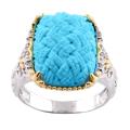 Michael Valitutti 14k Gold Turquoise and 1/10ct TDW Diamond Ring (I-J, I1-I2)