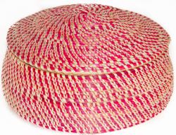 Red Medium Ethiopian Circular Basket (Ethiopia)