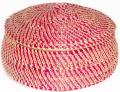 Red Medium Ethiopian Circular Basket (Ethiopia)
