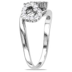 18k White Gold 7/8ct TDW Diamond Bypass Ring (G-H, SI1-SI2)