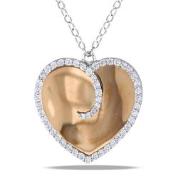 18k White Gold 3/8ct TDW Diamond Heart Necklace (G-H, SI1-SI2)