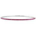 14k White Gold Pink Sapphire Bangle Bracelet