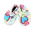 Blue and Pink Heart Infant Girl Canvas Shoes
