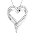 10K White Gold 1/2ct TDW Diamond Heart Necklace (H-I, I2-I3)