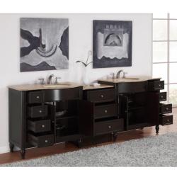 95-inch Travertine Stone Top Double Vanity
