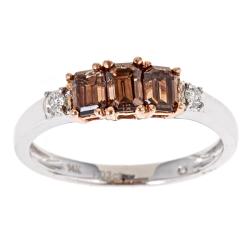 Dyach 14k Two-Tone Gold 1 1/10ct TDW Brown and White Diamond Ring (G-H, I1-I2)