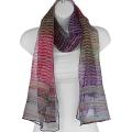 Hand-spun Purple Waves Silk Scarf (India)