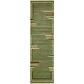 Parallels Green Runner Rug (2'3 x 8')