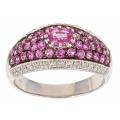 Dyach 14k White Gold Pink Sapphire and 1/5ct TDW Diamond Ring
