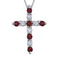 14k White Gold 1 1/2ct TDW Diamond and Ruby Necklace (H-I, SI2-SI3)