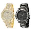 Geneva Platinum Men's Rhinestone Link Watch