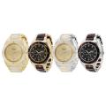 Geneva Platinum Women's Rhinestone Decorative Chronograph Link Watch
