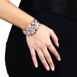 Rhodium-plated Cubic Zirconia Swirl Bracelet