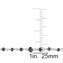 14k White Gold 6 1/4ct TDW Black Diamond Bead Necklace