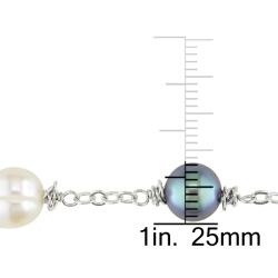 Silvertone Freshwater Pearl Bracelet (8-9 mm)