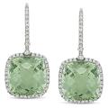 14k Gold 22 2/5ct TGW Amethyst and 7/8ct TDW Diamond Earrings (G-H, SI)