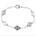 Silvertone Freshwater Pearl Bracelet (8-9 mm)