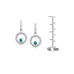 14k White Gold 1/3ct TDW Blue and White Diamond Earrings (I-J, I1-I2)