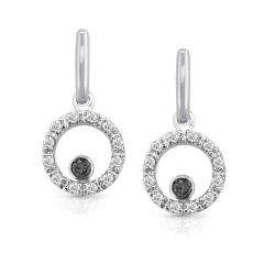 14k White Gold 1/3ct TDW Black and White Diamond Earrings (I-J, I1-I2)
