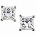 14k White Gold 1 1/2ct TDW Certified Diamond Stud Earrings (H-I, VS1-VS2)