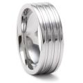 Men's Tungsten Carbide Triple-groove Wedding Band (8 mm)