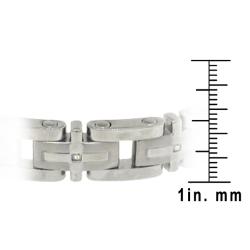 Men's Stainless Steel and Diamonds Link Bracelet.