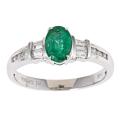 Dyach 14k White Gold Zambian Emerald and 1/5ct TDW Diamond Ring (G-H, I1-I2)
