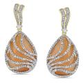Miadora Silver Moonstone and 1/4ct TDW Diamond Earrings (G-H,I2-I3)