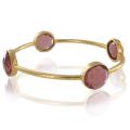 ELYA Designs 22K Goldplated Pink Quartz Bangle Bracelet