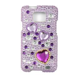 Full Rhinestone Purple Heart Case for AT&T Samsung Galaxy SII I777