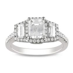 18k White Gold 1 1/2ct TDW Diamond Engagement Ring (D, VS2)